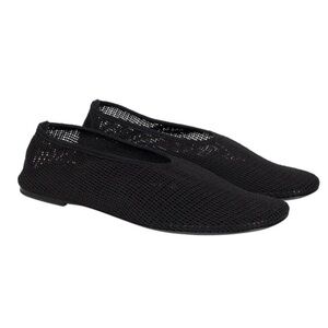 KHAITE Black Mesh Flats